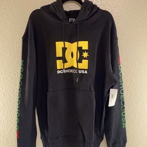 DC Mens Black and Yellow Hoodie 100% Cotton Size Large NWT